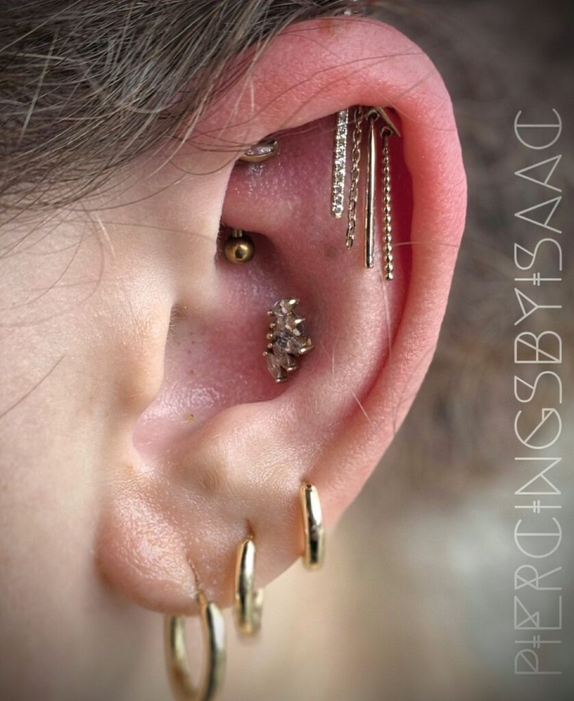 Cute ear piercing done in Poway.